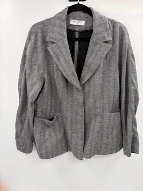 MM LaFleur The Wakefield Blazer Jacket Herringbone Career Wool Blend size 14